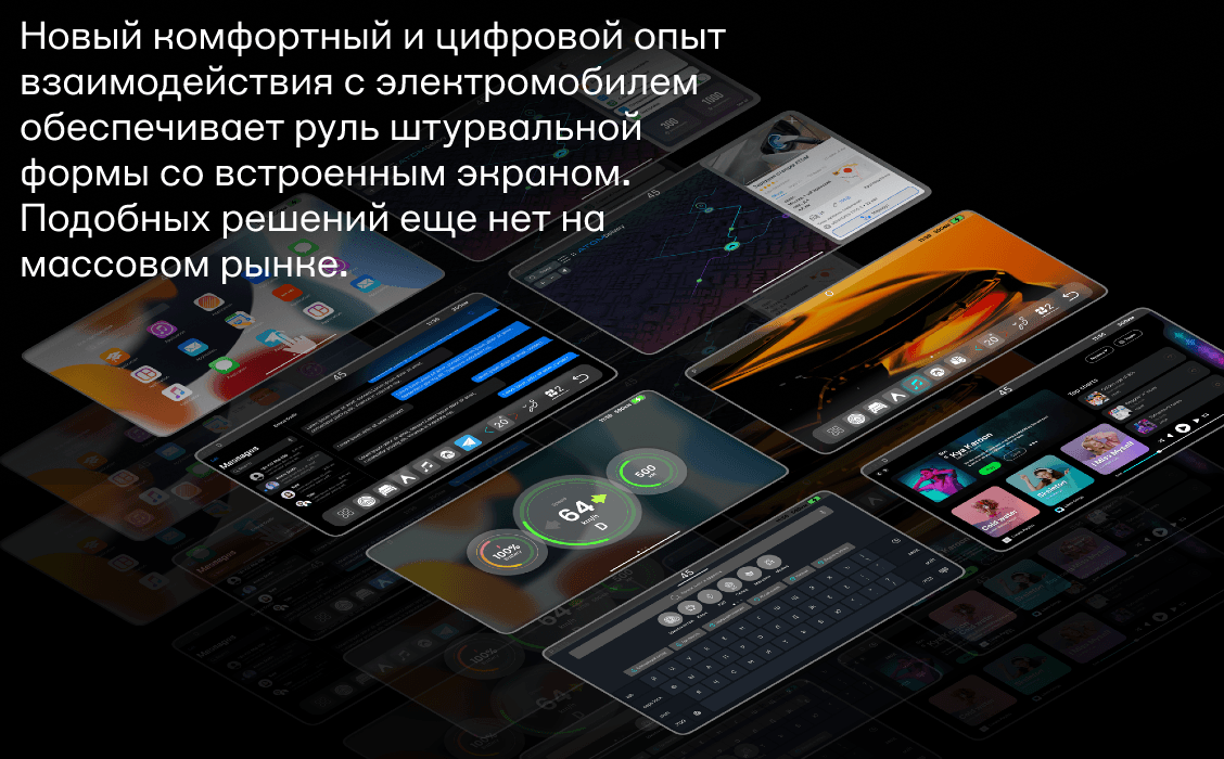 Экраны дисплея на руле: навигация, медиа, климат, состояние автомобиля